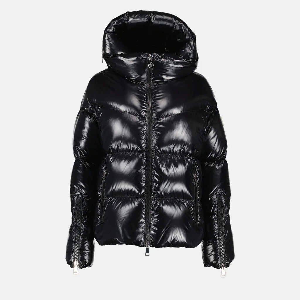 MONCLER Huppe capuche nylon laqué noir