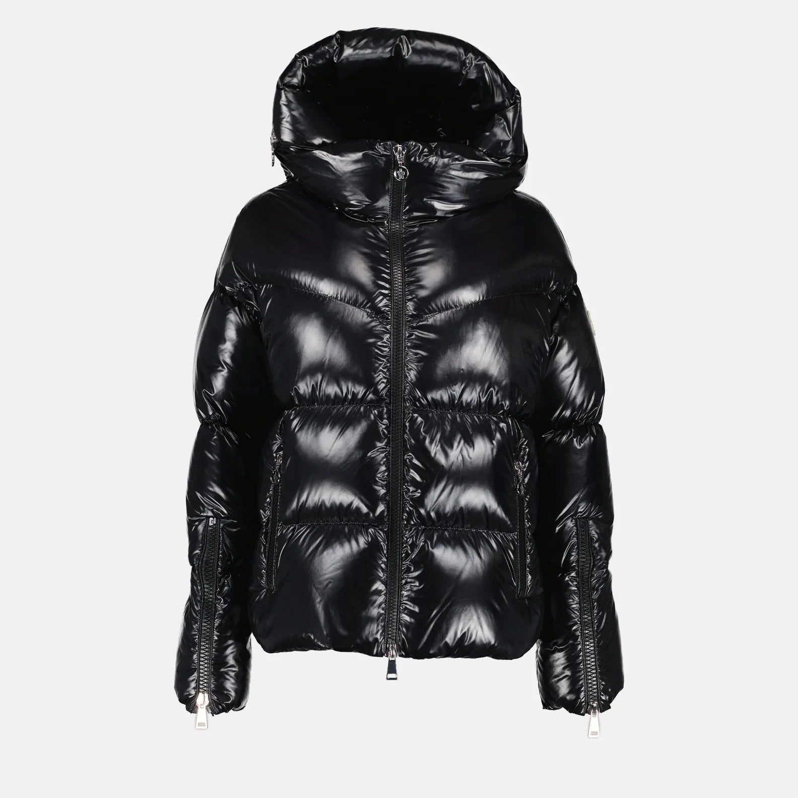 MONCLER Huppe capuche nylon laqué noir
