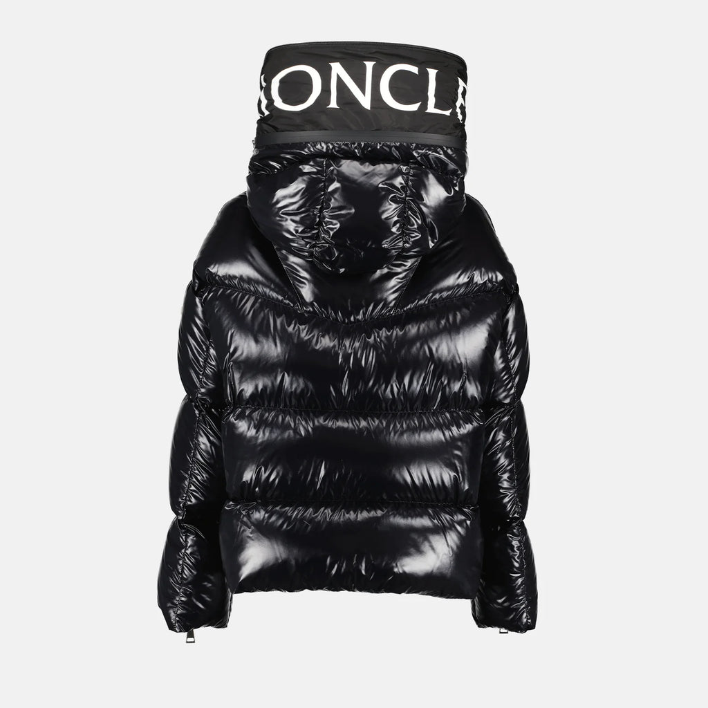 MONCLER Huppe capuche nylon laqué noir