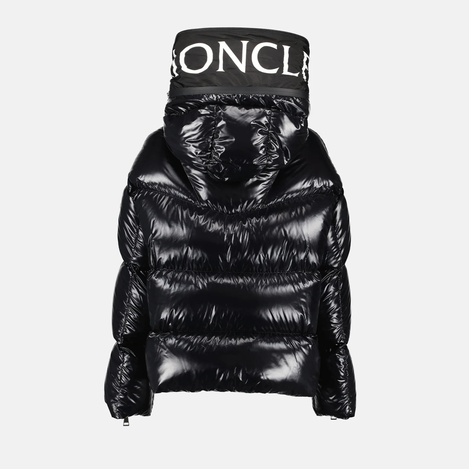 MONCLER Huppe capuche nylon laqué noir