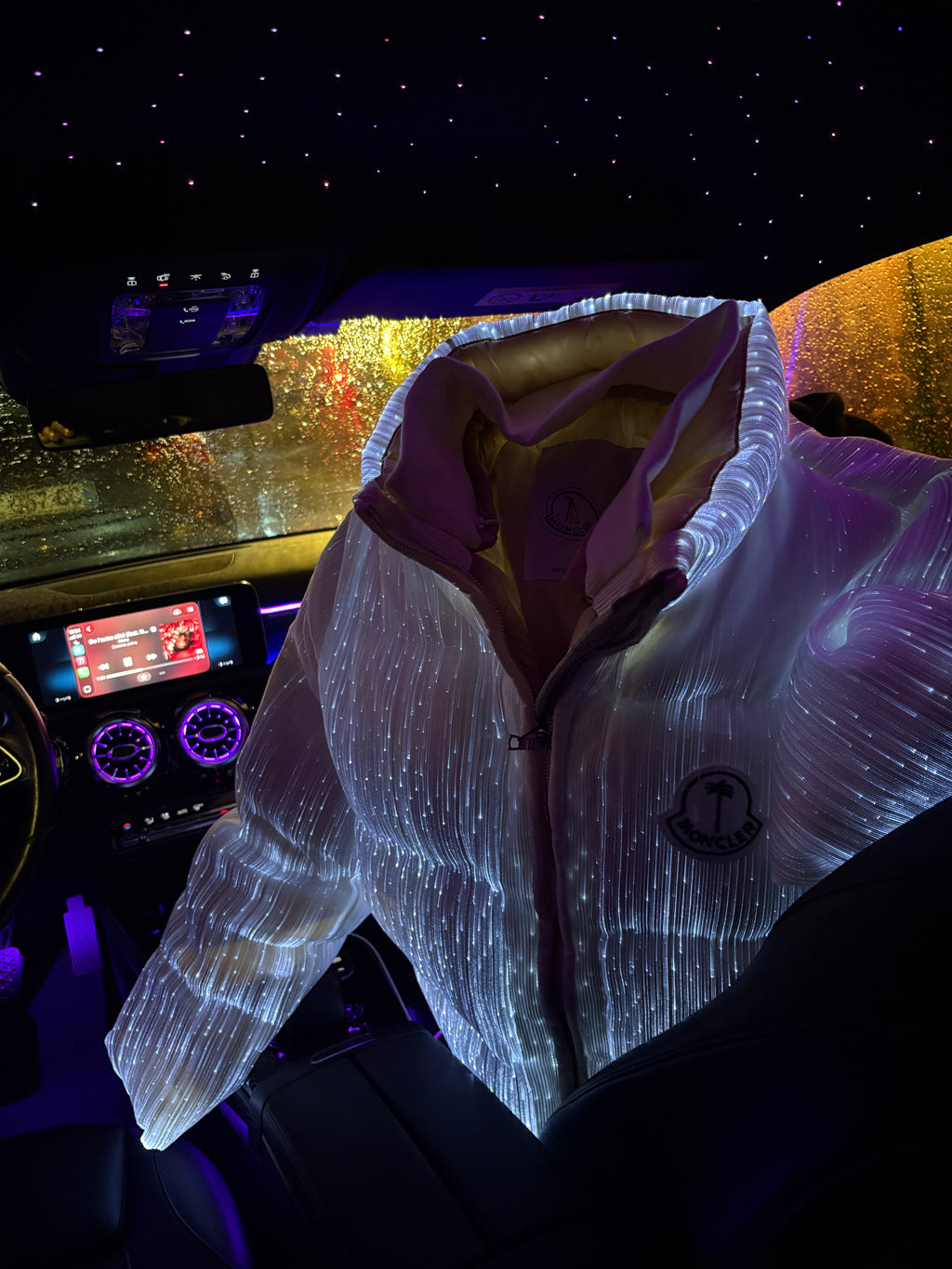 Moncler Maya 70 by Palm Angels Jacket Bright White